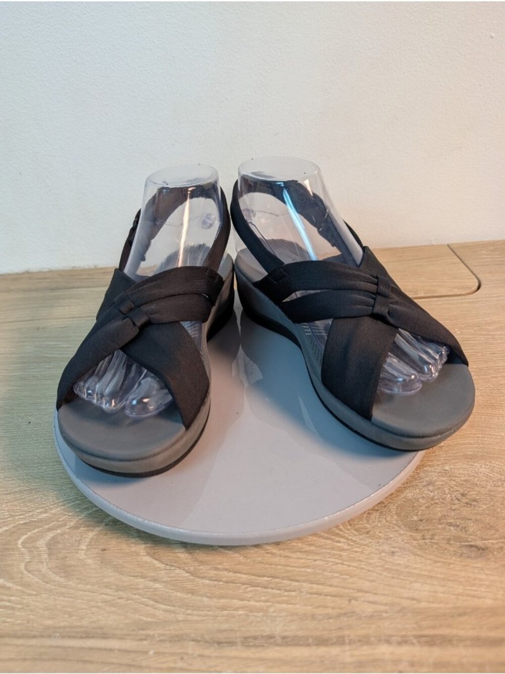 Clarks Cloudsteppers Arla Primrose Women's Black Slingback Comfort Sandals 6.5
